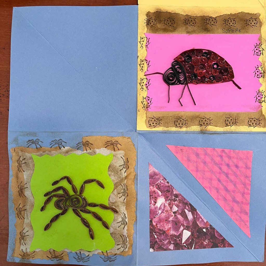 paper quilling images of ladybug and spider