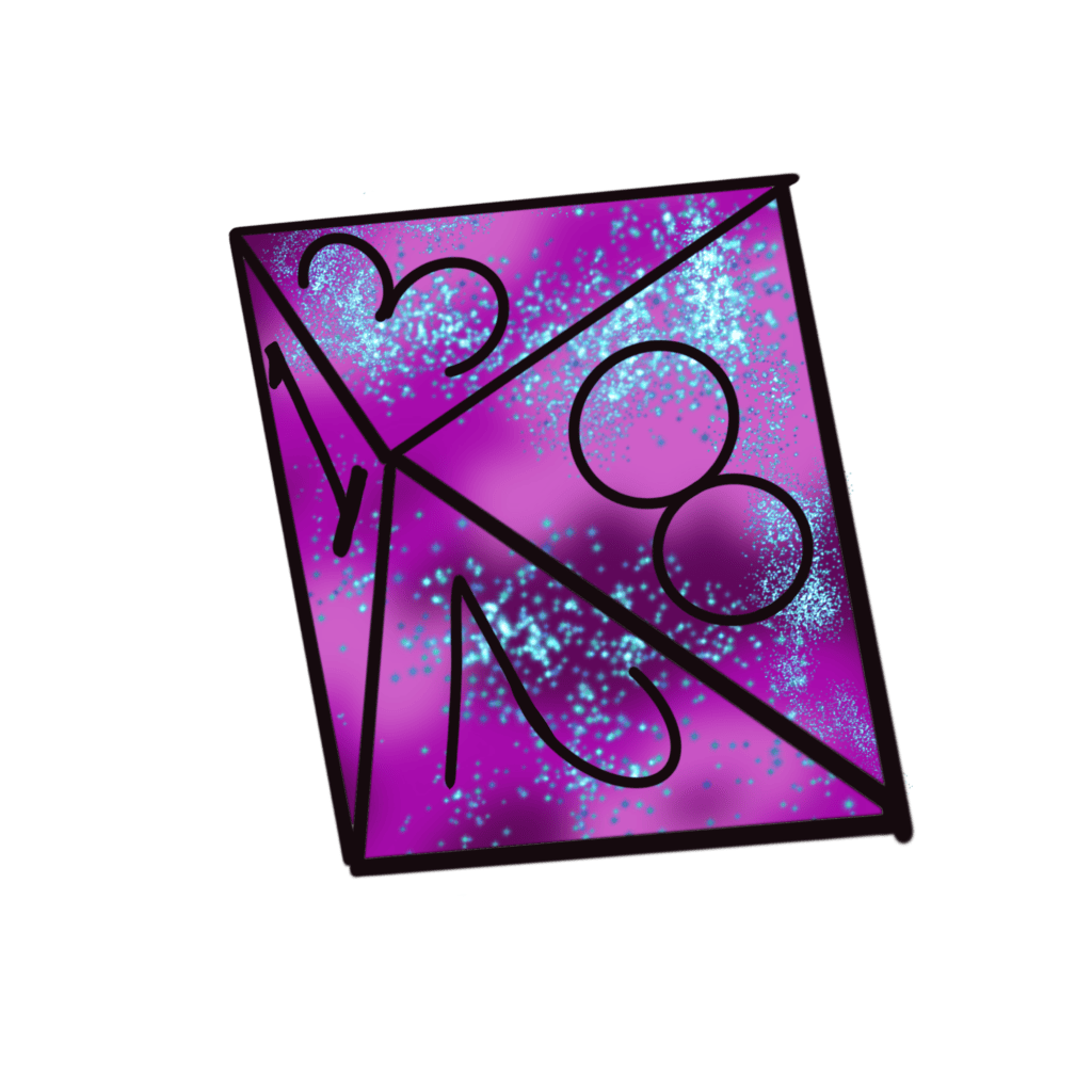 purple sparkly 8 sided die