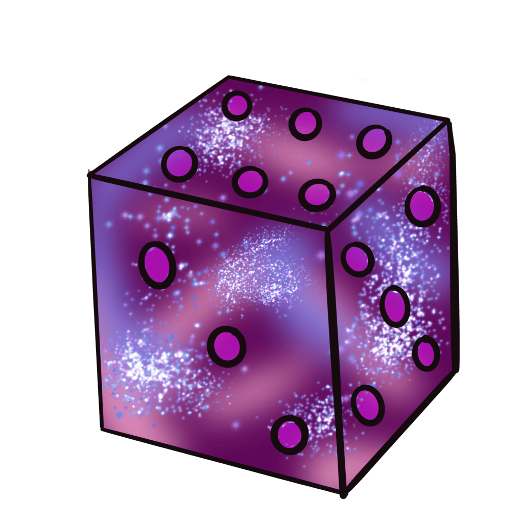 purple sparkly 6 sides die