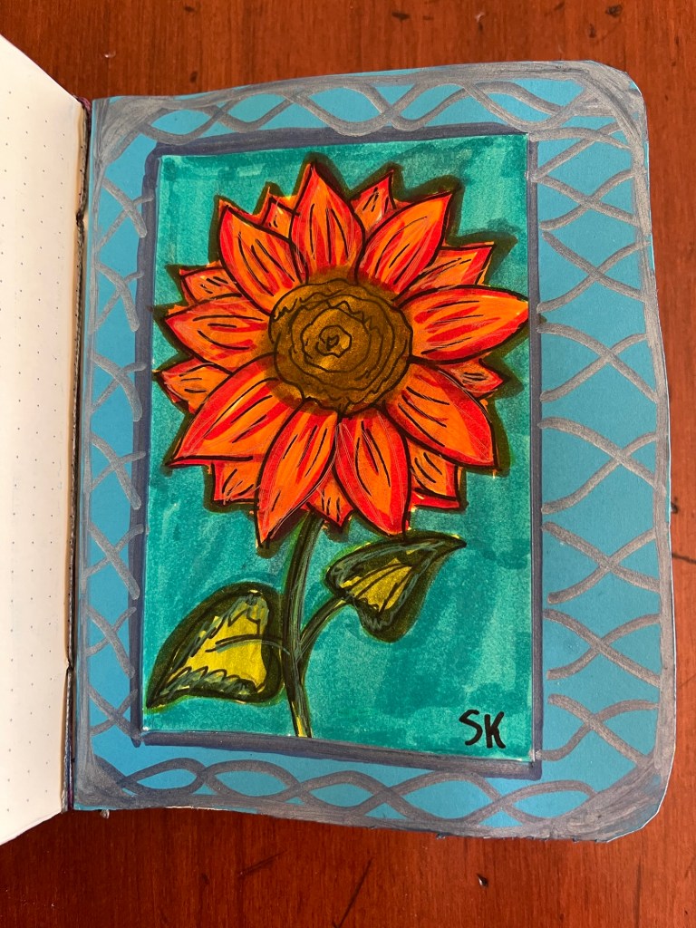 red sunflower 
