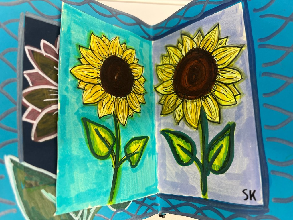 two sunflowers