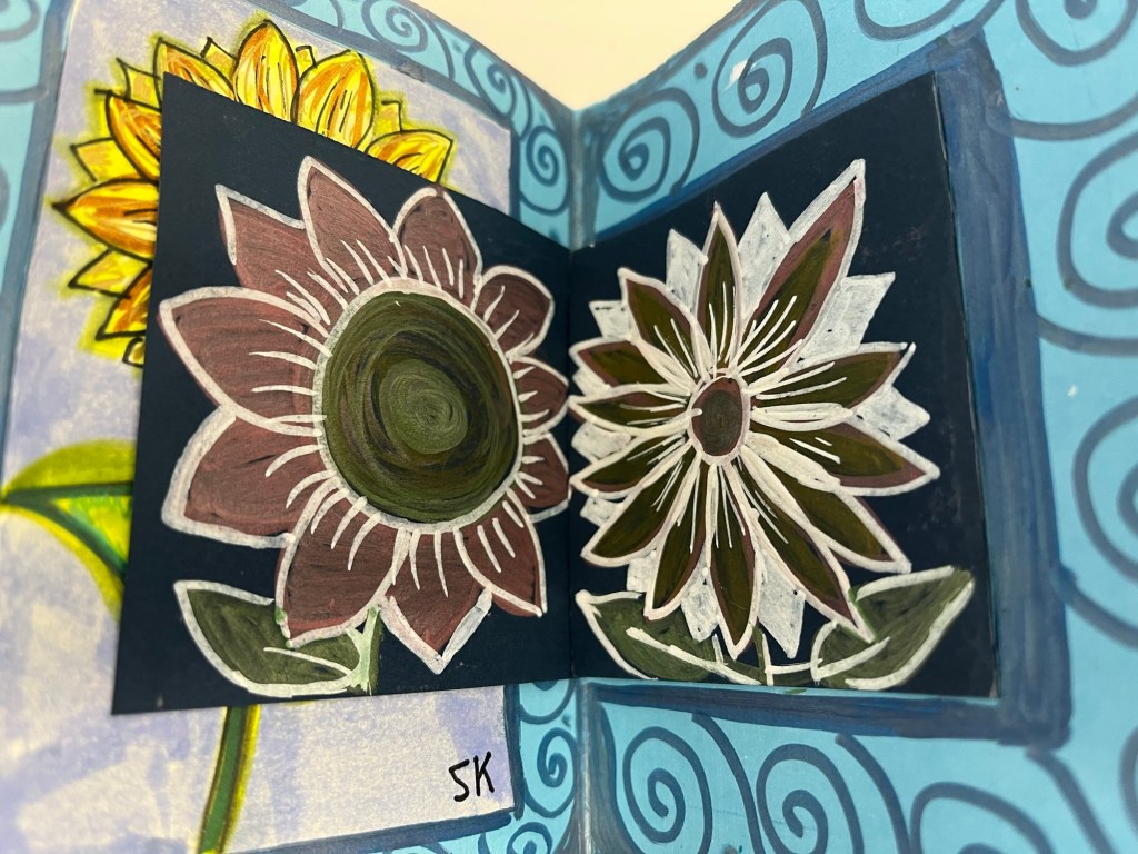 two sunflowers
