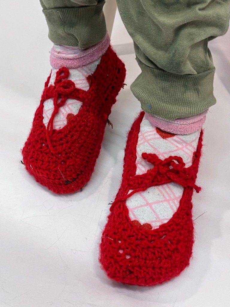 Crocheted Red Shoes